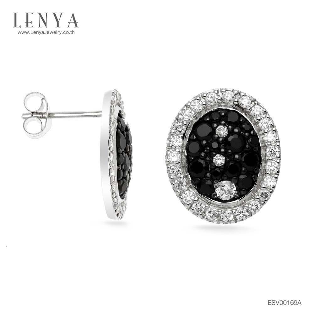 LENYA ต่างหูพลอยสปิเนล ช่วยป้องกันอันตราย เพิ่มพลังงานบวก ขนาด2.50มิล ตัวเรือนเงินแท้925 ชุบทองคำขาว