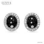 LENYA ต่างหูพลอยสปิเนล ช่วยป้องกันอันตราย เพิ่มพลังงานบวก ขนาด2.50มิล ตัวเรือนเงินแท้925 ชุบทองคำขาว