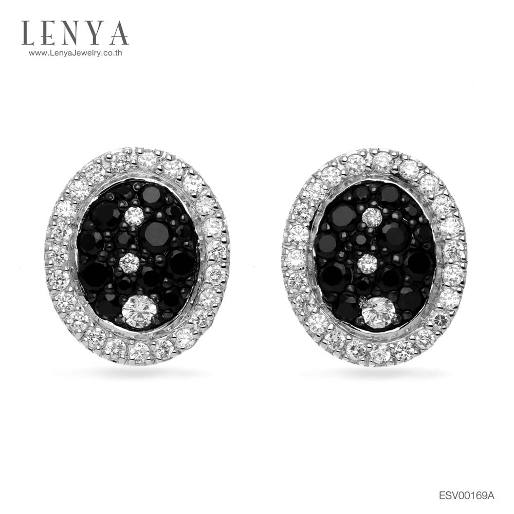 LENYA ต่างหูพลอยสปิเนล ช่วยป้องกันอันตราย เพิ่มพลังงานบวก ขนาด2.50มิล ตัวเรือนเงินแท้925 ชุบทองคำขาว
