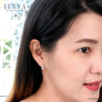 LENYA ต่างหู CZ จาก SWAROVSKI ทรงกลมน่ารัก ขนาด 5 มิล บนตัวเรือนเงินแท้925 ชุบทองคำขาว