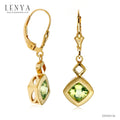 LENYA ต่างหูพลอยเพอริดอท (Peridot) คลาสสิคเหนือกาลเวลา ตัวเรือนเงินแท้ชุบทอง