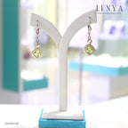 LENYA ต่างหูพลอยเพอริดอท (Peridot) คลาสสิคเหนือกาลเวลา ตัวเรือนเงินแท้ชุบทอง