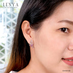 LENYA ต่างหูดีไซน์สวยทรงผีเสื้อ ประดับพลอยโรโดไลท์ (Rhodolite) อเมทีส (Amethyst) ทับทิม (Ruby) และ คิวบิกเซอร์โคเนีย (Cubic Zirconia)