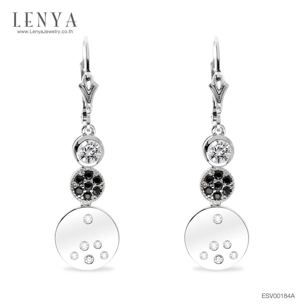 LENYA ต่างหูพลอยสปิเนล ช่วยป้องกันอันตรายเพิ่มพลังงานบวก ขนาด1.50มิล ตัวเรือนเงินแท้925 ชุบทองคำขาว