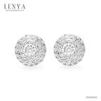 LENYA ต่างหู CZ DiamondLike ทรงกลมน่ารัก ขนาด 4 มิล บนตัวเรือนเงินแท้925 ชุบทองคำขาว