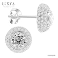 LENYA ต่างหู CZ จาก SWAROVSKI ทรงกลมน่ารัก ขนาด 4 มิล บนตัวเรือนเงินแท้925 ชุบทองคำขาว