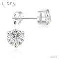 LENYA ต่างหู SWAROVSKI ZIRCONIA ทรงกลม ตัวเรือนเงินแท้ชุบทองคำขาวแท้