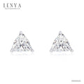 LENYA ต่างหู CZ DiamondLike รูปทรงสามเหลี่ยม ขนาด 6 มิล บนตัวเรือนเงินแท้925 ชุบทองคำขาว
