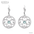 LENYA ต่างหูดีไซน์สวย ประดับพลอยบลูโทแพซ(Blue Topaz)และ คิวบิกเซอร์โคเนีย (Cubic Zirconia)
