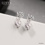 LENYA ต่างหู CZ DiamondLike สวยสง่ามีสไตล์ ขนาด 6 มิล บนตัวเรือนเงินแท้925 ชุบทองคำขาว