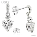LENYA ต่างหู CZ DiamondLike สวยสง่ามีสไตล์ ขนาด 6 มิล บนตัวเรือนเงินแท้925 ชุบทองคำขาว
