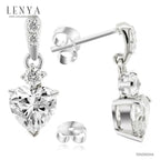 LENYA ต่างหู CZ DiamondLike สวยสง่ามีสไตล์ ขนาด 6 มิล บนตัวเรือนเงินแท้925 ชุบทองคำขาว