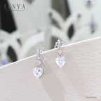 LENYA ต่างหู CZ DiamondLike สวยสง่ามีสไตล์ ขนาด 6 มิล บนตัวเรือนเงินแท้925 ชุบทองคำขาว