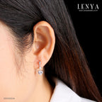 LENYA ต่างหู CZ DiamondLike สวยสง่ามีสไตล์ ขนาด 6 มิล บนตัวเรือนเงินแท้925 ชุบทองคำขาว