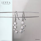 LENYA ต่างหู CZ จาก SWAROVSKI ใส่ได้ทุกวัน ดูหรูหรา ขนาด 5 มิล ตัวเรือนเงินแท้925 ชุบทองคำขาว