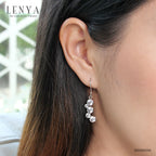 LENYA ต่างหู CZ จาก SWAROVSKI ใส่ได้ทุกวัน ดูหรูหรา ขนาด 5 มิล ตัวเรือนเงินแท้925 ชุบทองคำขาว