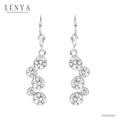 LENYA ต่างหู CZ จาก SWAROVSKI ใส่ได้ทุกวัน ดูหรูหรา ขนาด 5 มิล ตัวเรือนเงินแท้925 ชุบทองคำขาว