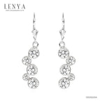 LENYA ต่างหู CZ จาก SWAROVSKI ใส่ได้ทุกวัน ดูหรูหรา ขนาด 5 มิล ตัวเรือนเงินแท้925 ชุบทองคำขาว