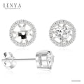 LENYA ต่างหูเงินแท้ 925 ชุบทองขาว ดีไซน์ตัวต่างหูประดับด้วย SWAROVSKI ZIRCONIA  สวยหรู ดูสง่า