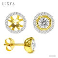 LENYA ต่างหูเงินแท้ 925 ผสานเทคนิคการชุบ 2 ชนิด ทองคำ 18K ดีไซน์ตัวต่างหูประดับ SWAROVSKI ZIRCONIA  สวยหรู ดูสง่า