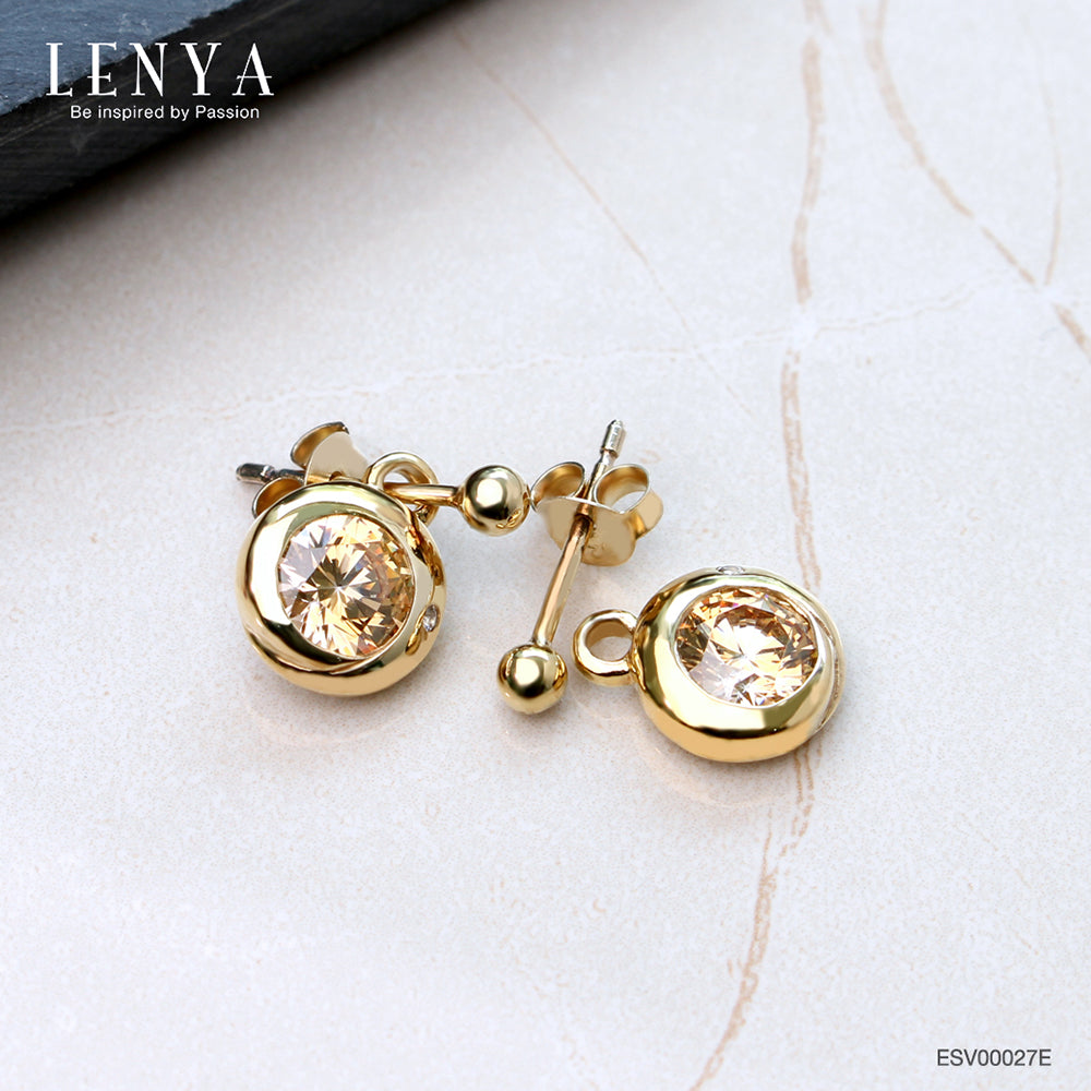 LENYA ต่างหู  ETERNAL ประดับ SWAROVSKI ZIRCONIA สวยงาม ตัวเรือนเงินแท้ชุบทอง