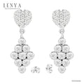 LENYA ต่างหูเพชร DiamondLike ดีไซน์เก๋ ทันสมัยรูปหัวใจ ด้วยลวดลายกราฟฟิค บนตัวเรือนเงินแท้ชุบทองคำขาว