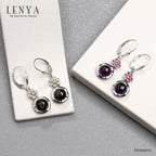 LENYA ต่างหูเงินแท้ 925 ชุบโรเดียม ดีไซน์เก๋ไก๋ ประดับพลอยอ๊อบซิเดี่ยน (Obsidian) และบุษราคัม (Yellow Sapphire) ให้ความรู้สึกสงบในจิตใจ เสริมสร้างกำลังใจ เรียกสติให้มีความมั่นใจมากยิ่งขึ้น
