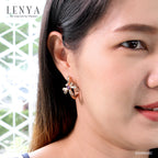 LENYA ต่างหูเงินแท้ดีไซน์แมลงปอสุดน่ารัก สุดเก๋แหวกแนวไม่ซ้ำแบบใคร  ประดับด้วย SWAROVSKI  ZIRCONIA ชุบด้วยทองชมพู