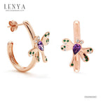 LENYA ต่างหูเงินแท้ดีไซน์แมลงปอสุดน่ารัก สุดเก๋แหวกแนวไม่ซ้ำแบบใคร  ประดับด้วย SWAROVSKI  ZIRCONIA ชุบด้วยทองชมพู