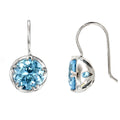 LENYA ต่างหูพลอยบลู โทปาซ (Blue Topaz) สีฟ้าเสริมดวงเรื่องหน้าที่การงาน มีผู้สนับสนุนอุปถัมภ์ค่อยให้การช่วยเหลือ  ตัวเรือนเงินแท้ชุบทองคำขาว