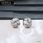 LENYA ต่างหูเงินแท้ 925 ชุบทองขาว ประดับด้วย Swarovski cubic zirconia