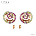 LENYA ต่างหู CZ สีชมพูจาก Swarovski ความงามที่สะกดทุกสายตา ขนาด 1.25 มิล ตัวเรือนเงินแท้925 ชุบทูโทน