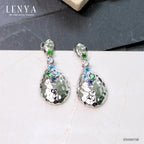 LENYA ต่างหูพลอยบลูโทแพซ เสริมความมั่นใจ ชัดเจน ปัญญา ขนาด 3 มิล ตัวเรือนเงินแท้925 ชุบทองคำขาว