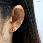 LENYA ต่างหูพลอยซิทริน(Citrine) สีเหลือง เม็ดเดี่ยว ไซส์ 6mm. เสริมสร้างทัศนคติ เพิ่มพลังทางสติปัญญา ช่วยปรับมองมุมมองให้เป็นเหตุเป็นผล ตัวเรือนเงินแท้ชุบทองคำ