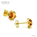 LENYA ต่างหูพลอยซิทริน(Citrine) สีเหลือง เม็ดเดี่ยว ไซส์ 6mm. เสริมสร้างทัศนคติ เพิ่มพลังทางสติปัญญา ช่วยปรับมองมุมมองให้เป็นเหตุเป็นผล ตัวเรือนเงินแท้ชุบทองคำ