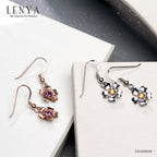 LENYA ต่างหูพลอยแซฟไฟส์สีส้ม(Orange Sapphire) ดีไซน์สุดหวาน ด้วยดอกไม้สำหรับต้อนรับหน้าร้อนนี้ บนตัวเรือนเงินแท้ชุบทองคำขาวแท้