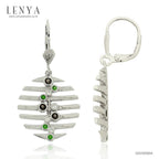 LENYA ต่างหูพลอยสโมคกี้ควอตซ์ เสริมพลังในการปกป้องคุ้มครอง ขนาด 2 มิล ตัวเรือนเงินแท้925 ชุบทองคำขาว
