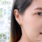 LENYA ต่างหูพลอยโครมไดออพไซด์ เสริมความคิดสร้างสรรค์ ขนาด 2 มิล ตัวเรือนเงินแท้925 ชุบพิงค์โกลด์