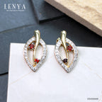 LENYA ต่างหูเงินแท้ 925 ประดับโกเมน และ CZ (คิวบิกเซอร์โคเนีย)