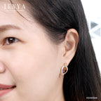 LENYA ต่างหูเงินแท้ 925 ประดับโกเมน และ CZ (คิวบิกเซอร์โคเนีย)
