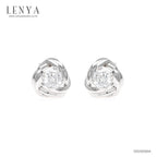 LENYA ต่างหู CZ จากSwarovski เสริมลุค ดีไซน์เก๋ ขนาด 4 มิล ตัวเรือนเงินแท้925 ชุบทองคำขาว