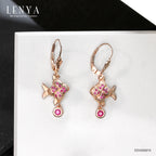 LENYA ต่างหูทับทิม เสริมด้านพลังรัก กล้าหาญ มั่นใจ ขนาด 3 มิล ตัวเรือนเงินแท้925 ชุบพิงค์โกลด์