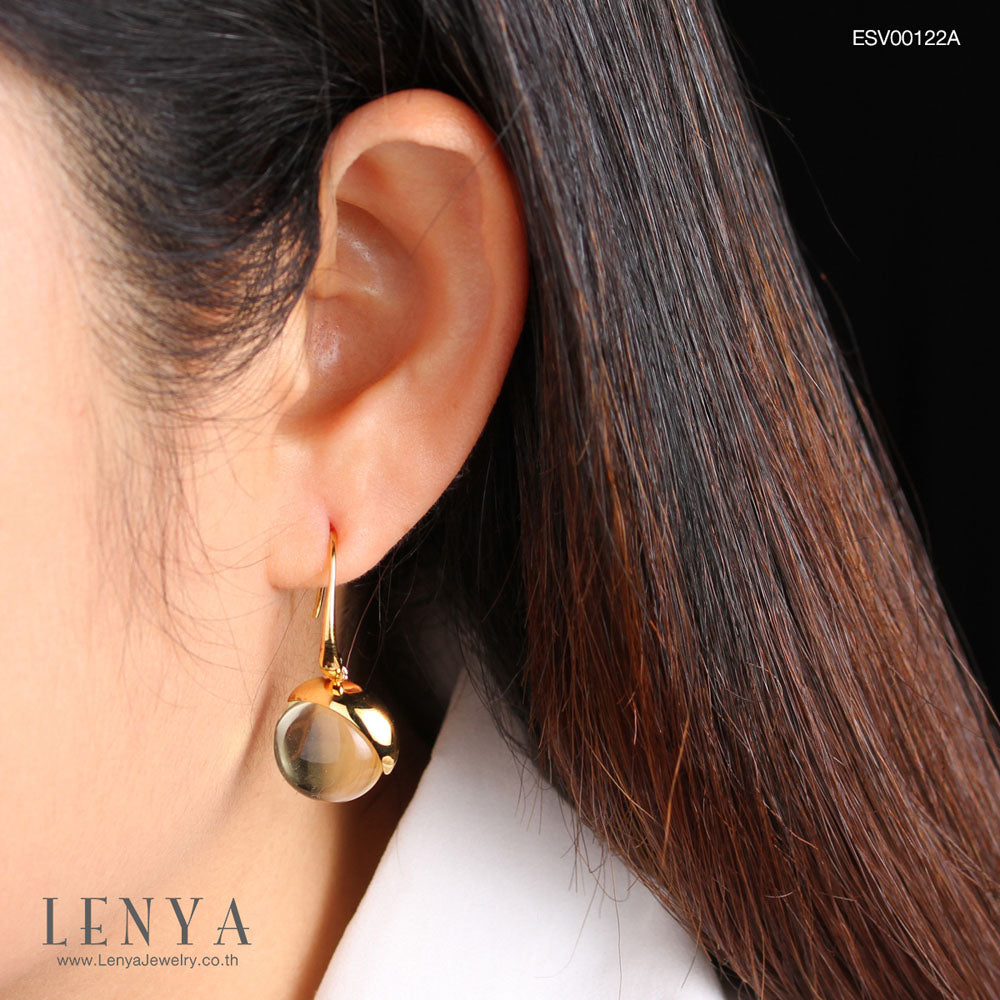 LENYA ต่างหูเลมอนควอซ์ (Lemon Quartz) ตัวเรือนเงินแท้ ชุบทอง เสริมเสน่ห์โดดเด่นในเรื่องดีไซน์ที่ไม่เหมือนใคร แมทได้กับทุกสไตล์