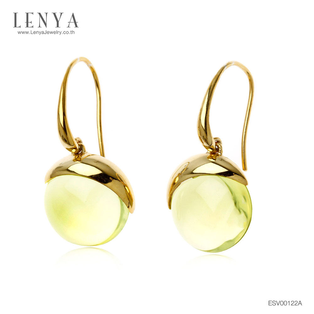 LENYA ต่างหูเลมอนควอซ์ (Lemon Quartz) ตัวเรือนเงินแท้ ชุบทอง เสริมเสน่ห์โดดเด่นในเรื่องดีไซน์ที่ไม่เหมือนใคร แมทได้กับทุกสไตล์