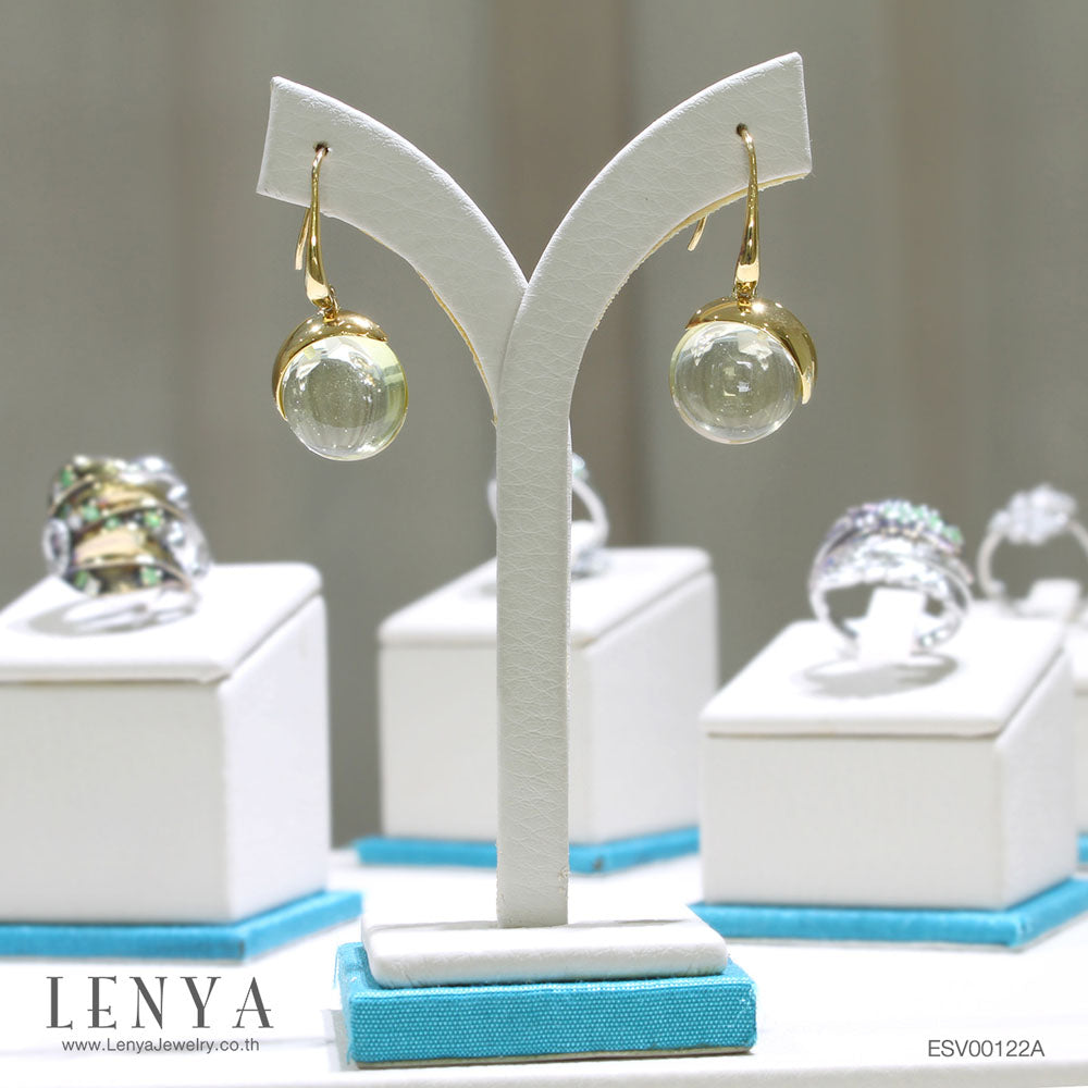 LENYA ต่างหูเลมอนควอซ์ (Lemon Quartz) ตัวเรือนเงินแท้ ชุบทอง เสริมเสน่ห์โดดเด่นในเรื่องดีไซน์ที่ไม่เหมือนใคร แมทได้กับทุกสไตล์