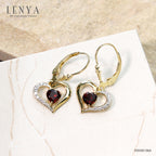 LENYA ต่างหูพลอยโกเมน เสริมด้านใจแกร่ง สำเร็จ มั่นคง ตัวเรือนเงินแท้925 ชุบทองคำ