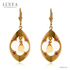 LENYA ต่างหูพลอยซิทริน ช่วยเรียกทรัพย์ สดใส พลังบวก ขนาด 2.5 มิล ตัวเรือนเงินแท้925 ชุบทองคำ