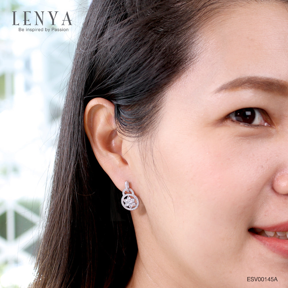LENYA ต่างหู CZ DiamondLike เพิ่มสเน่ห์ ขนาด 2.50 มิล ตัวเรือนเงินแท้925 ชุบทองคำขาว