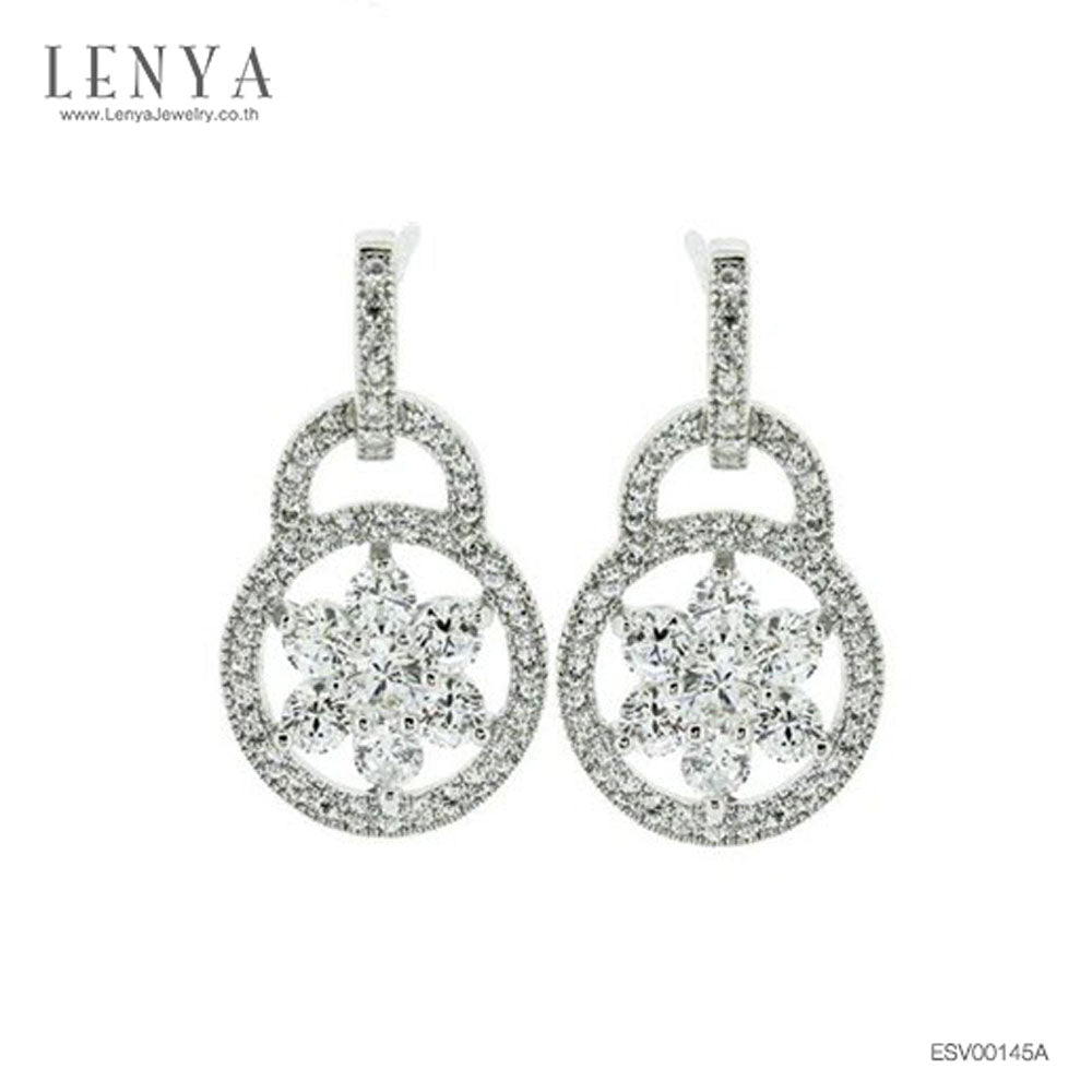 LENYA ต่างหู CZ DiamondLike เพิ่มสเน่ห์ ขนาด 2.50 มิล ตัวเรือนเงินแท้925 ชุบทองคำขาว
