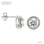 LENYA ต่างหู CZ DiamondLike เหมาะสำหรับสวมใส่ทุกวัน ขนาด 5 มิล ตัวเรือนเงินแท้925 ชุบทองคำขาว